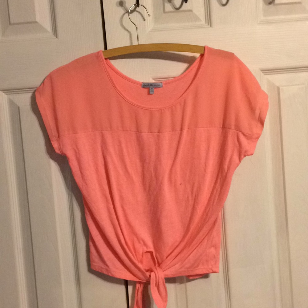Pink Charlote russe shirt with knot at the bottom